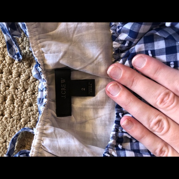 J.Crew gingham ruffle tank top - Picture 2 of 2